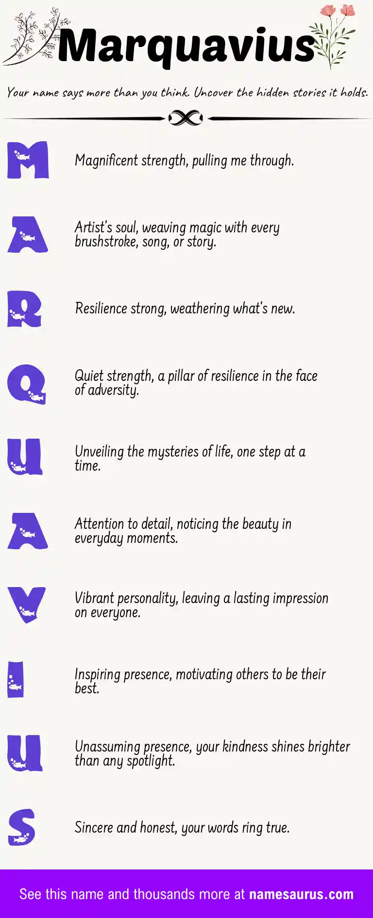 Acrostic poem about Marquavius.