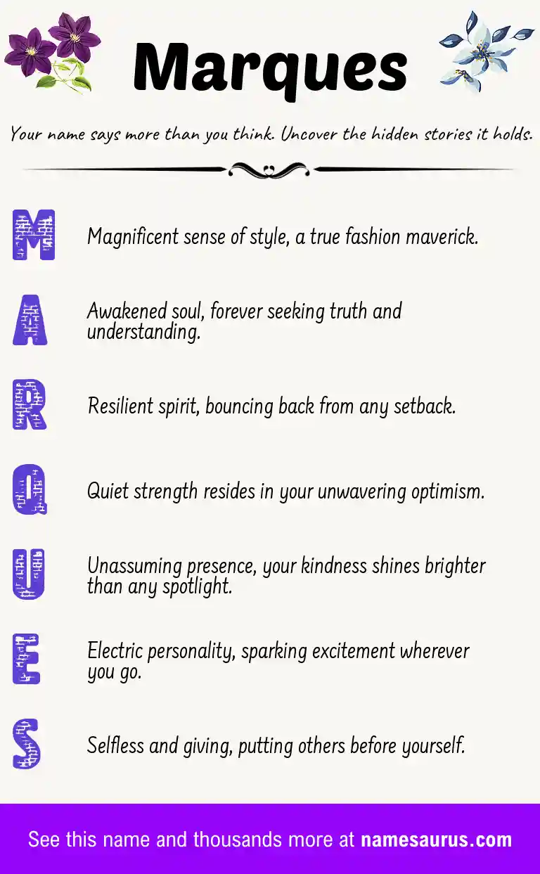 Acrostic poem about Marques.