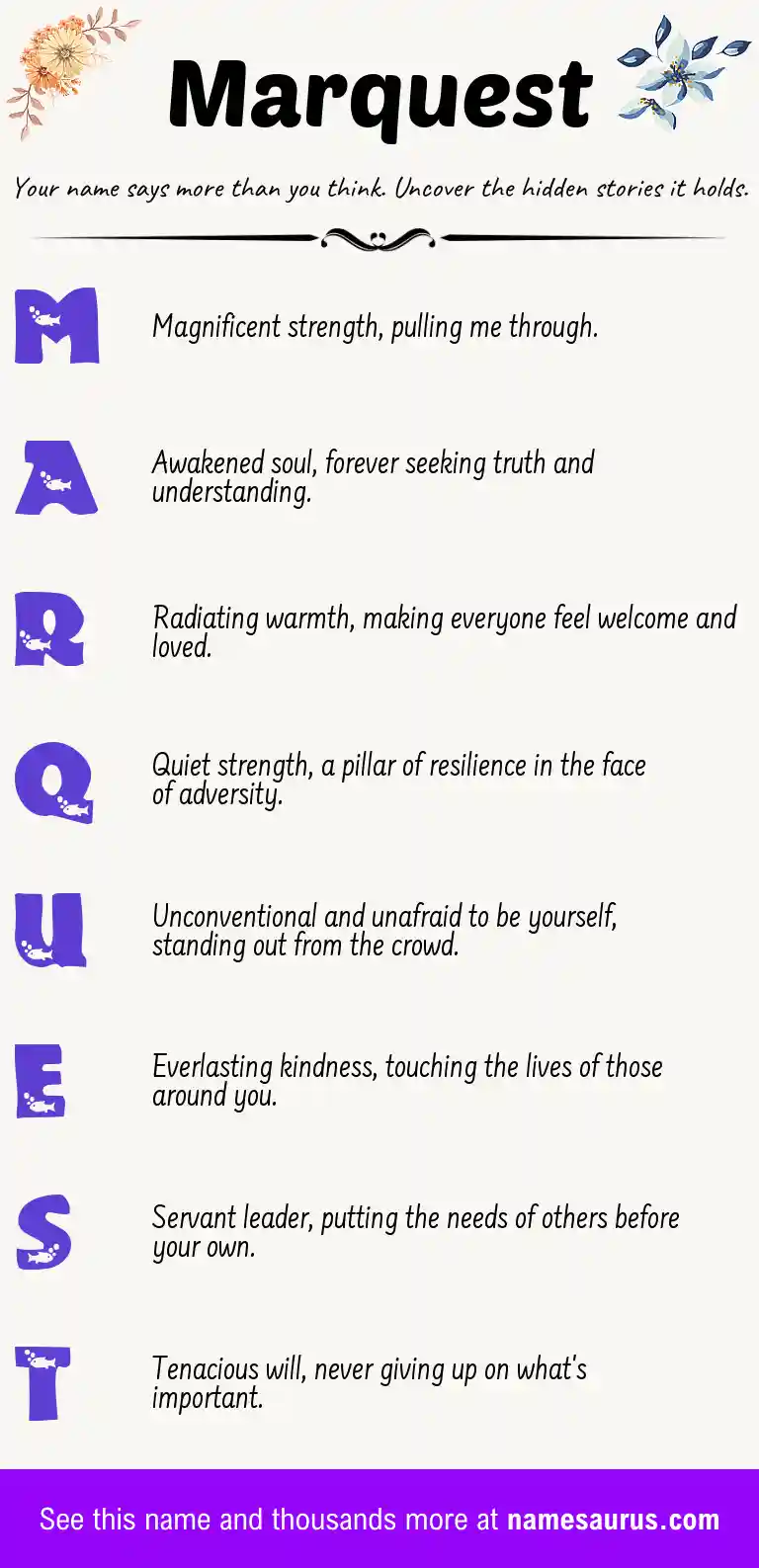 Acrostic poem about Marquest.