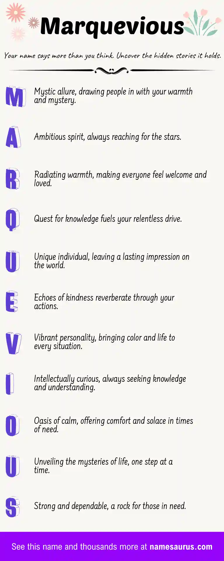 Acrostic poem about Marquevious.
