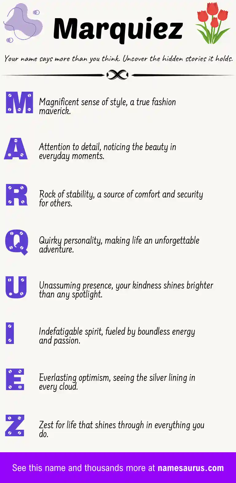 Acrostic poem about Marquiez.