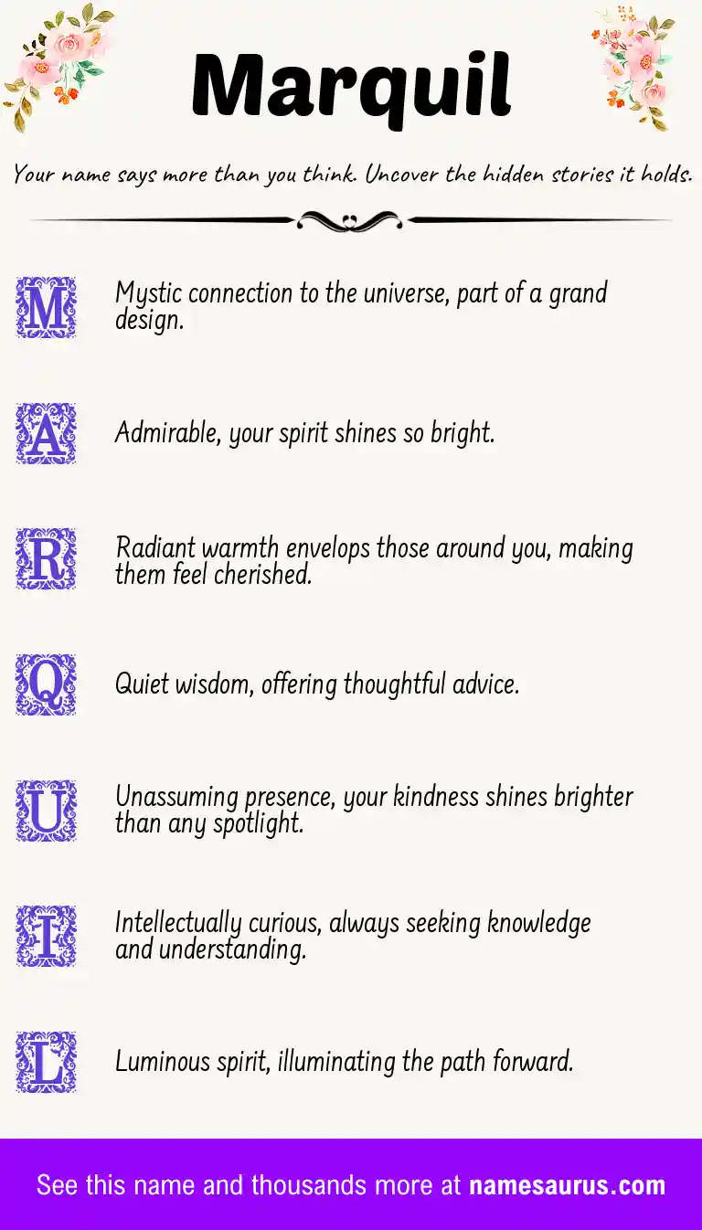 Acrostic poem about Marquil.