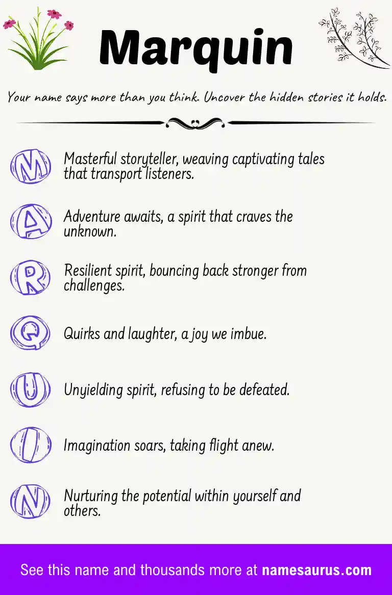 Acrostic poem about Marquin.