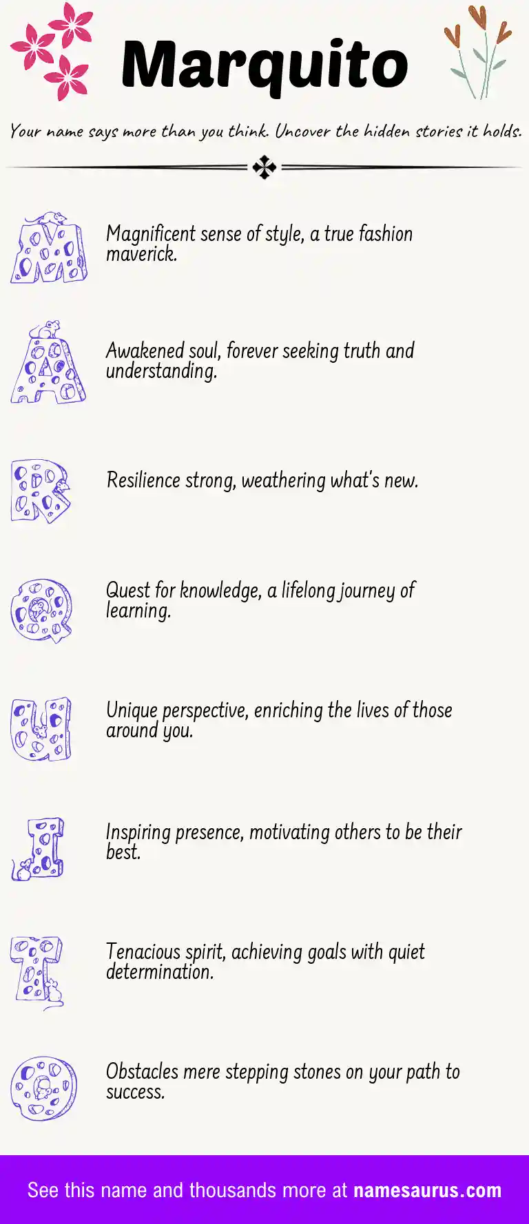 Acrostic poem about Marquito.