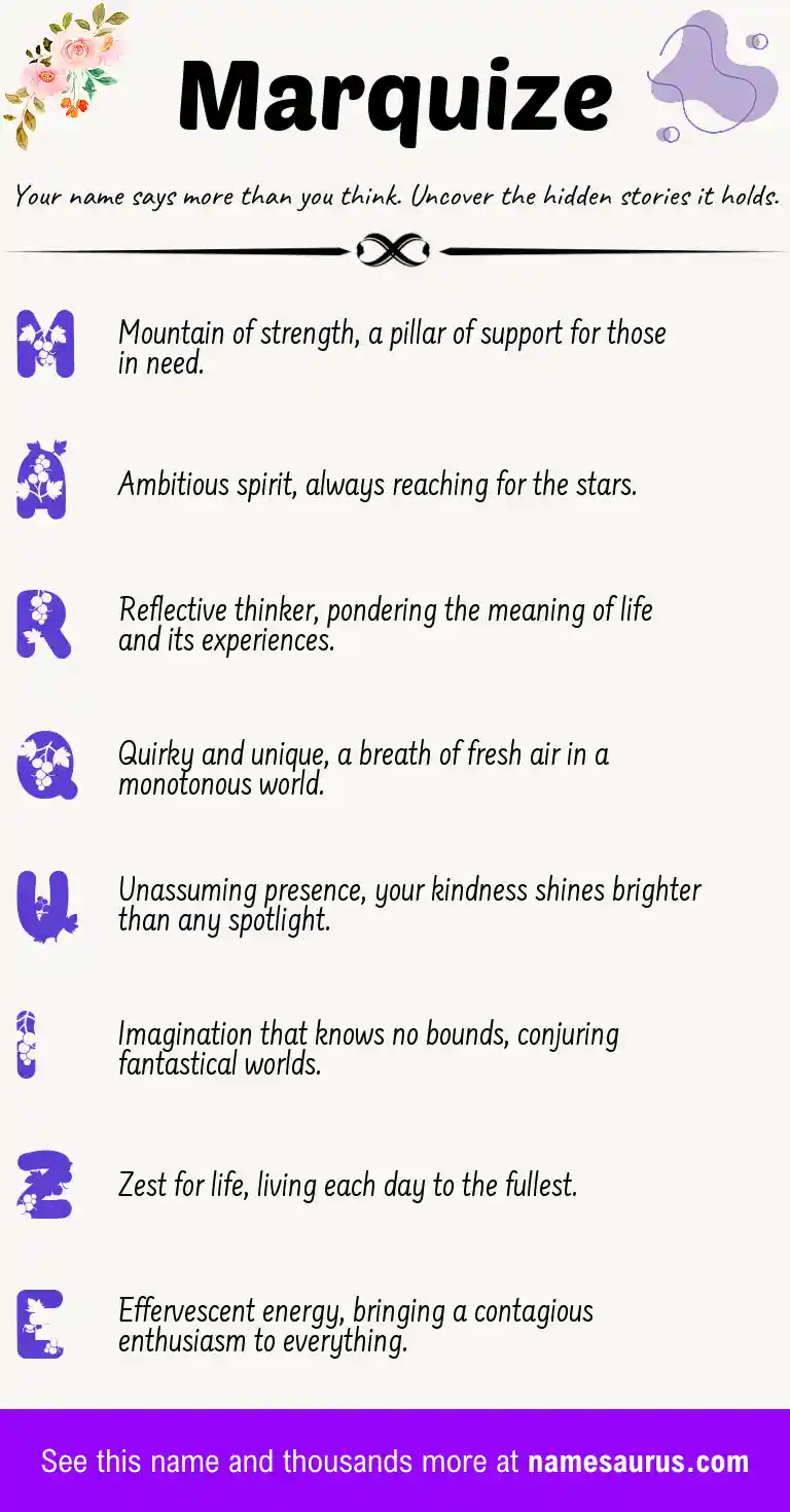 Acrostic poem about Marquize.