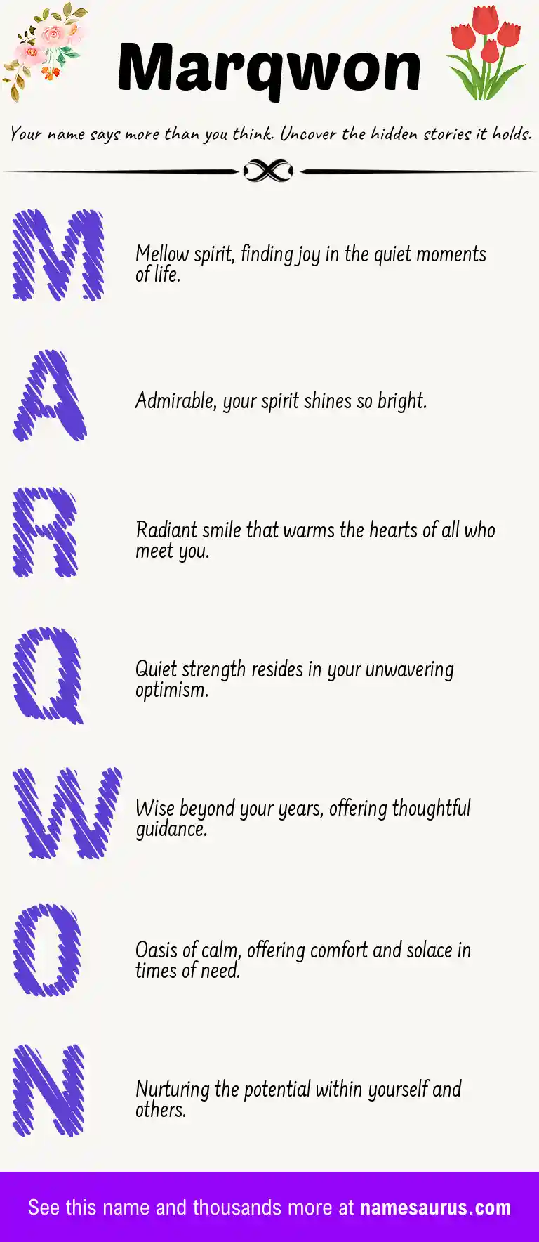Acrostic poem about Marqwon.