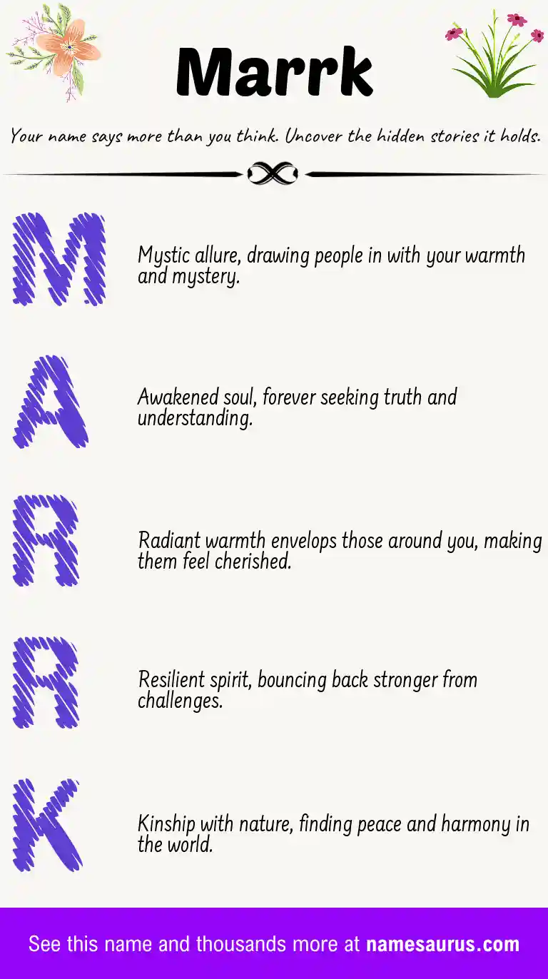 Acrostic poem about Marrk.
