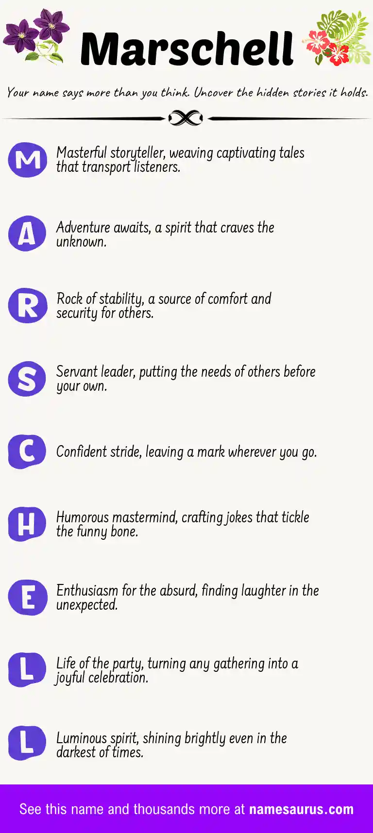 Acrostic poem about Marschell.