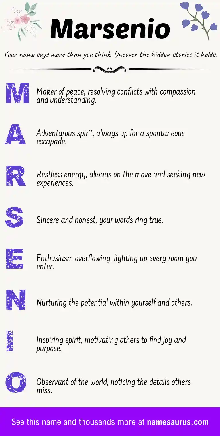 Acrostic poem about Marsenio.