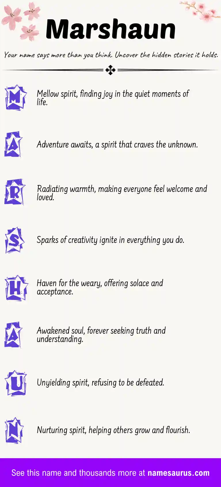 Acrostic poem about Marshaun.