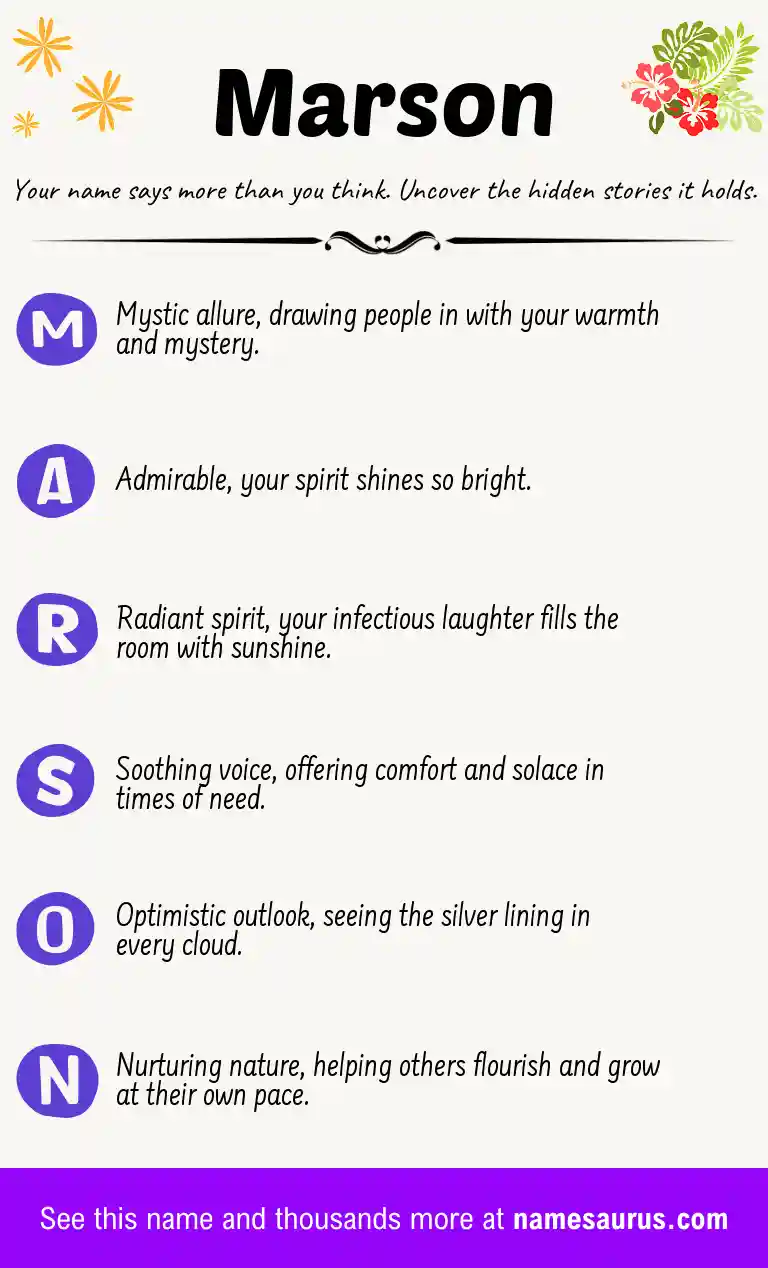 Acrostic poem about Marson.