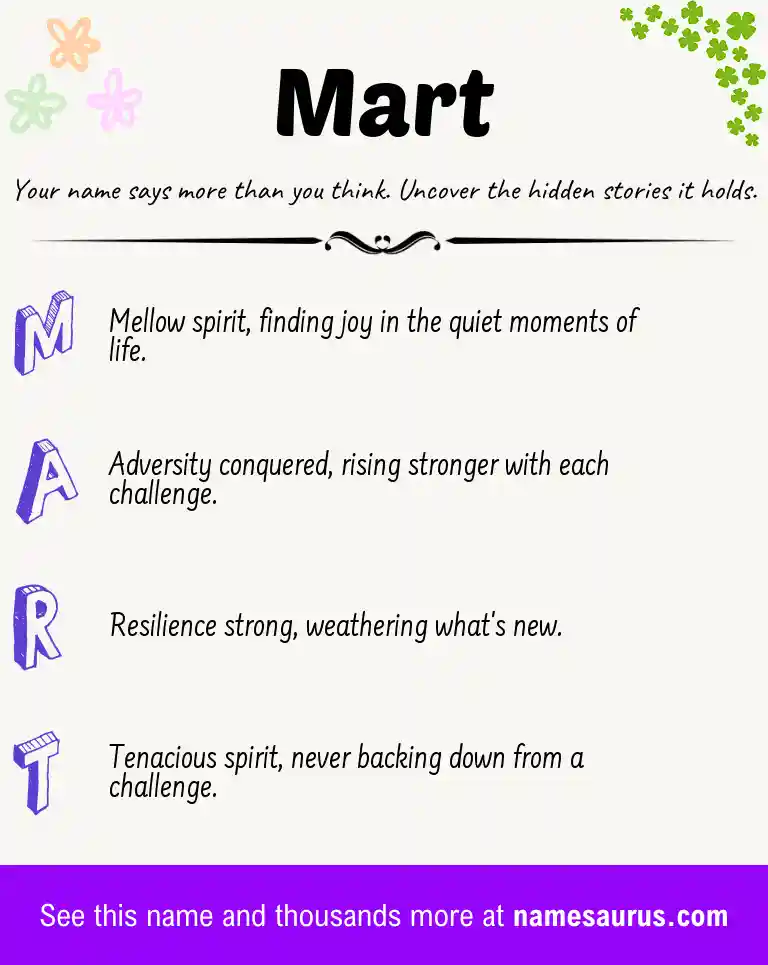 Acrostic poem about Mart.
