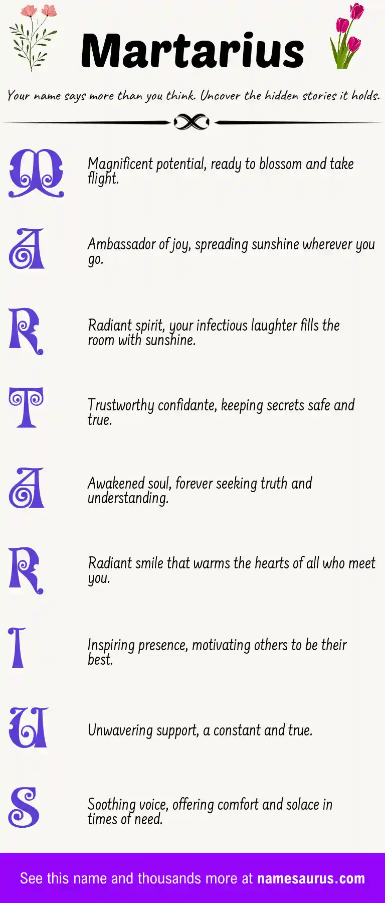 Acrostic poem about Martarius.