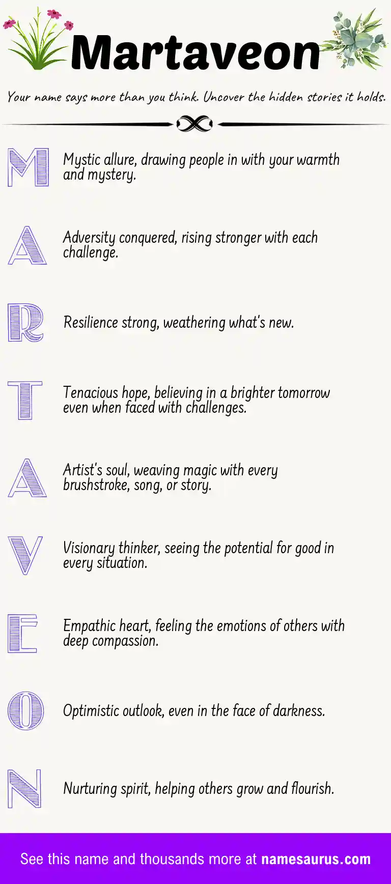 Acrostic poem about Martaveon.