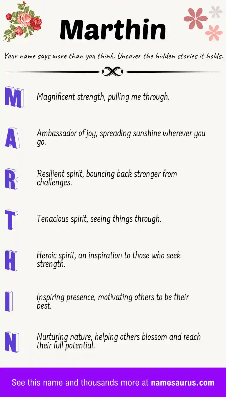 Acrostic poem about Marthin.