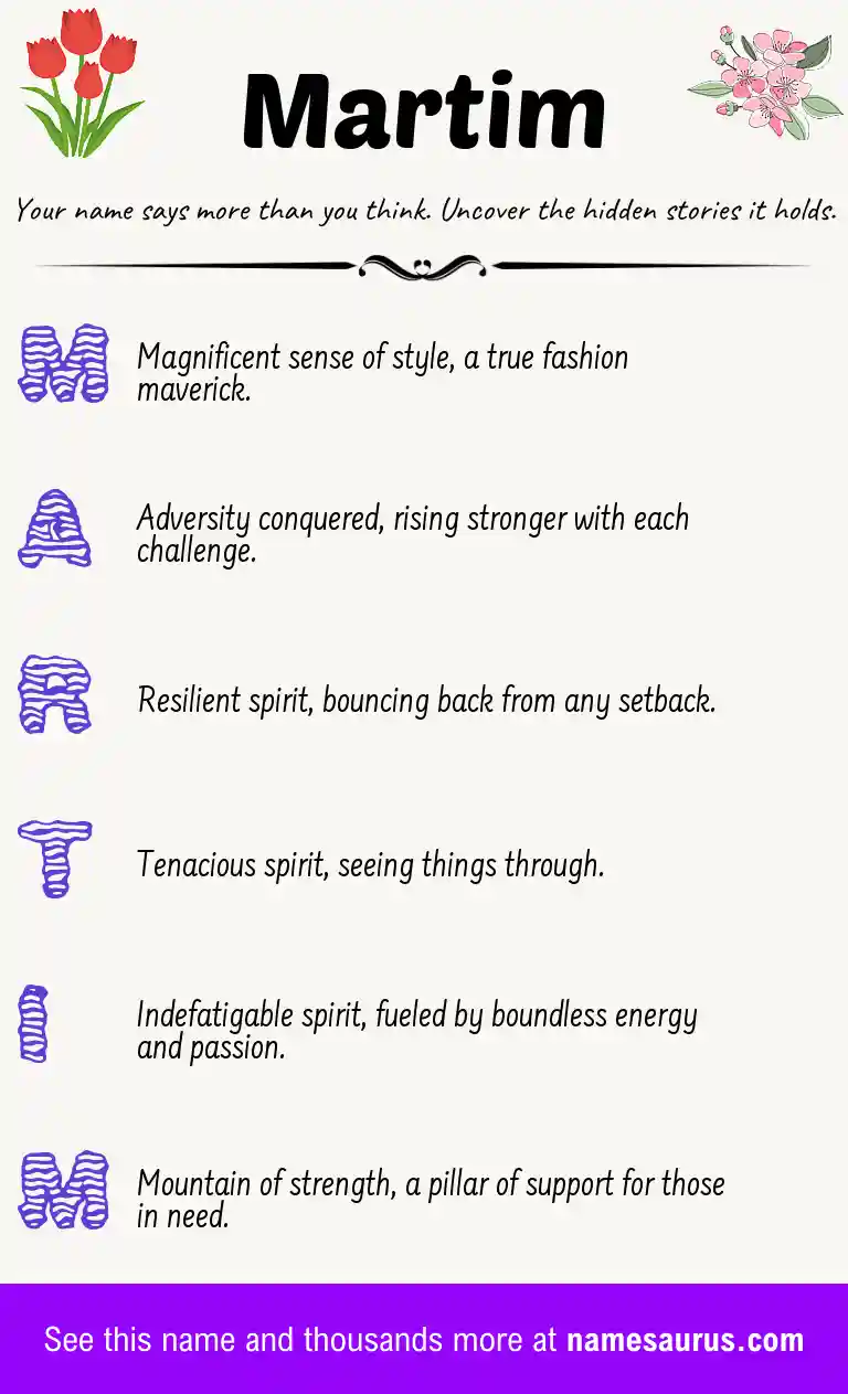 Acrostic poem about Martim.
