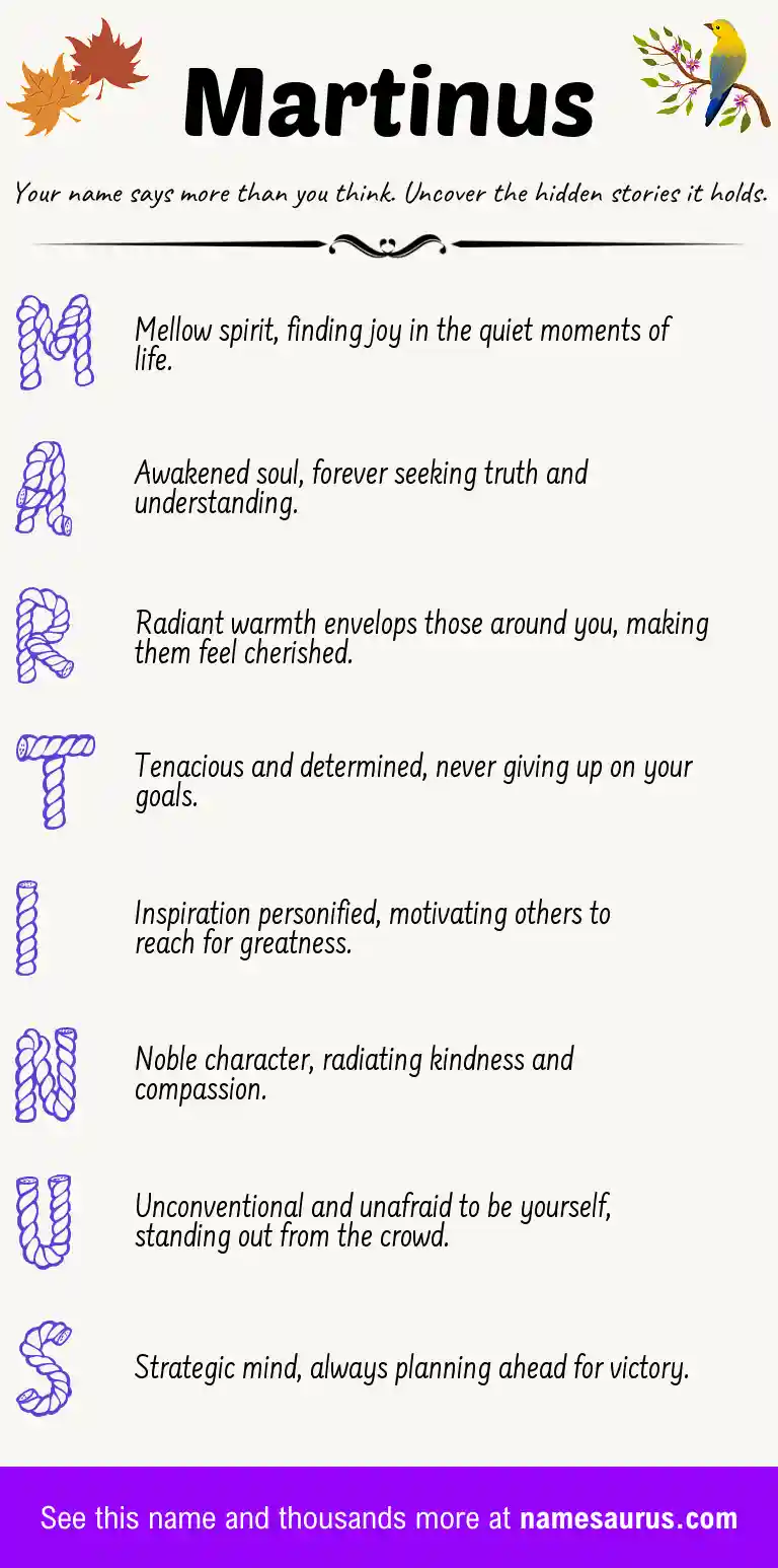 Acrostic poem about Martinus.