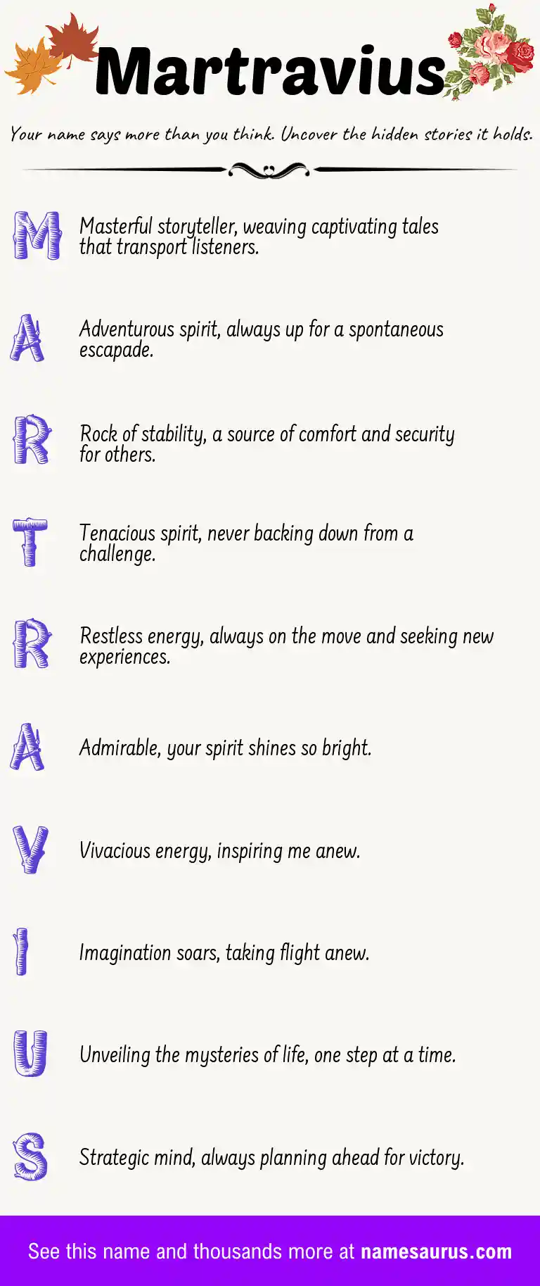 Acrostic poem about Martravius.