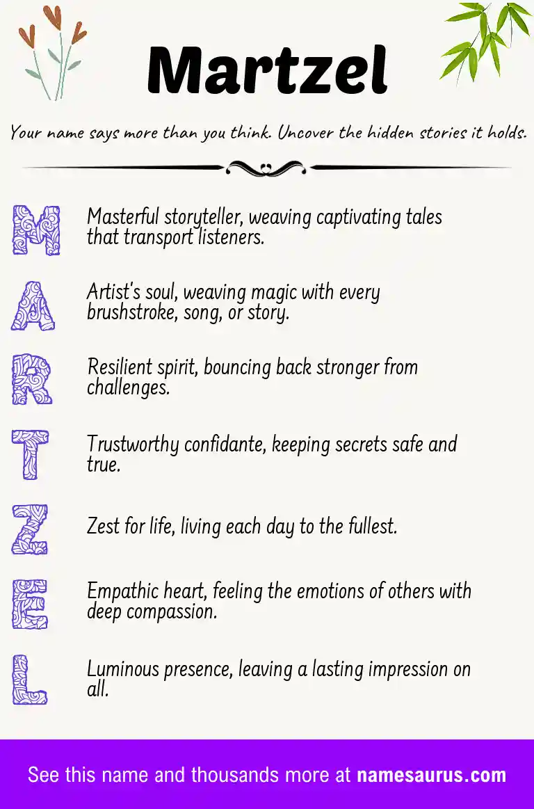 Acrostic poem about Martzel.