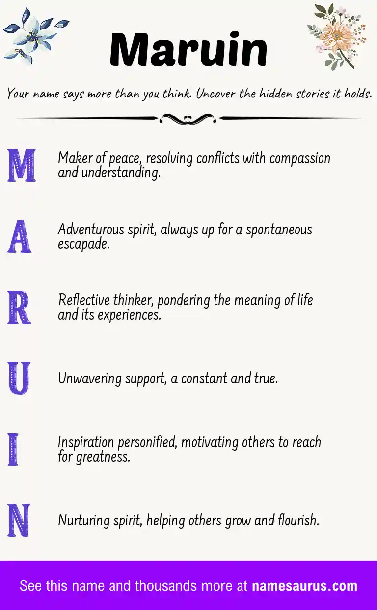 Acrostic poem about Maruin.