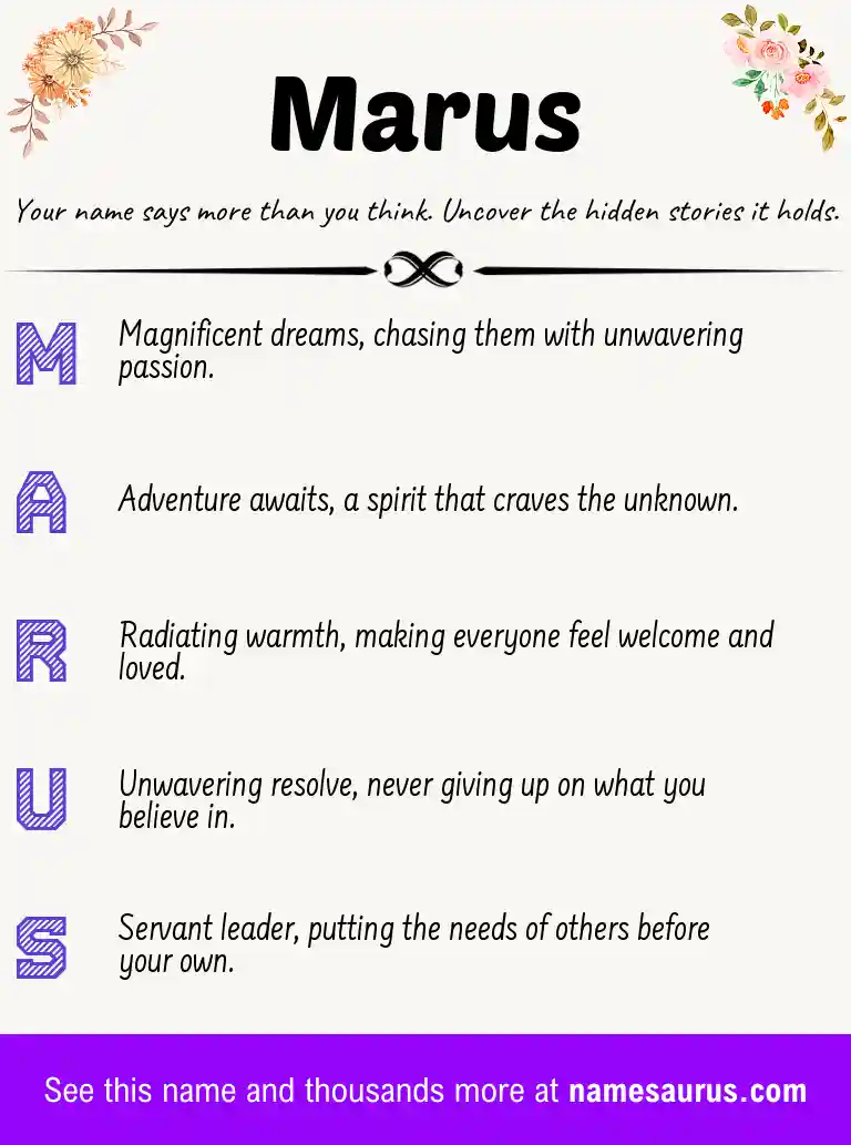 Acrostic poem about Marus.