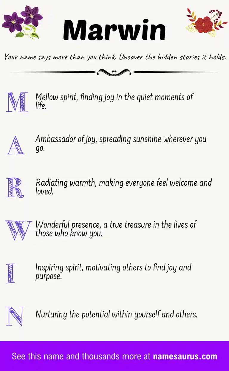 Acrostic poem about Marwin.