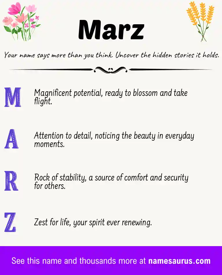 Acrostic poem about Marz.