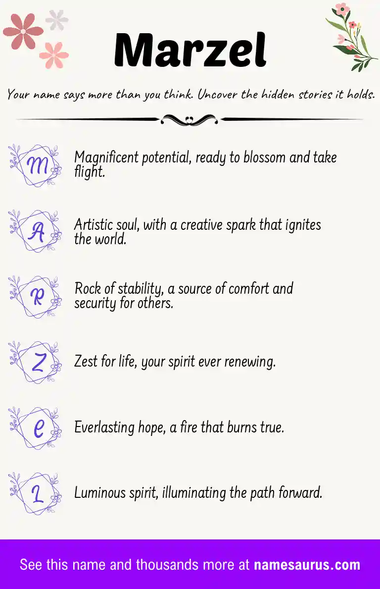 Acrostic poem about Marzel.