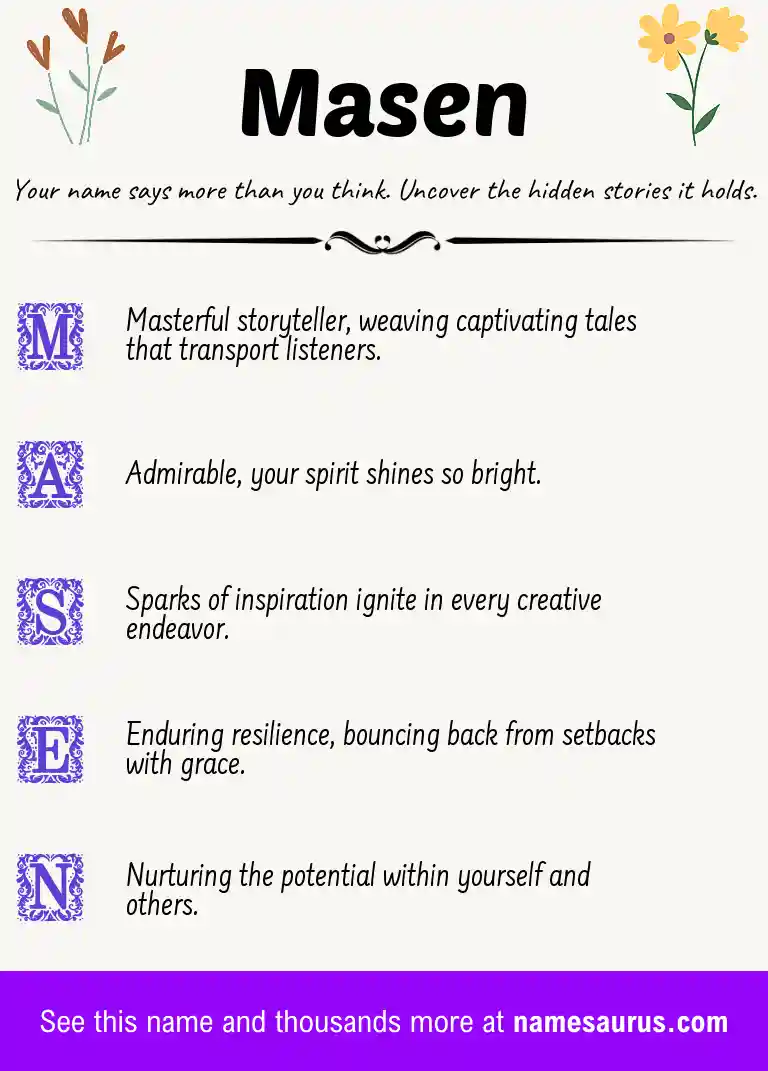 Acrostic poem about Masen.