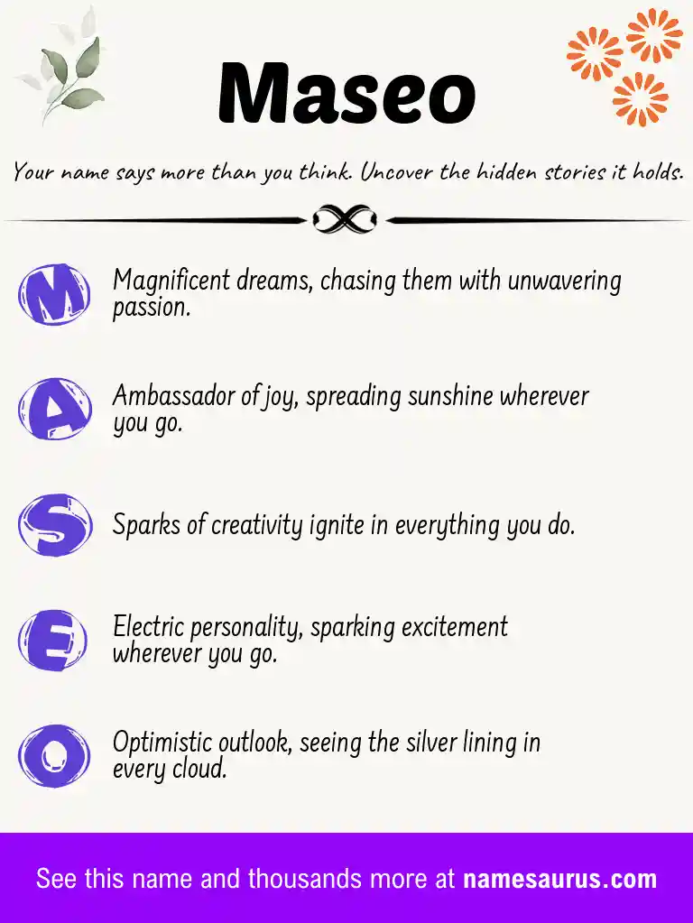Acrostic poem about Maseo.