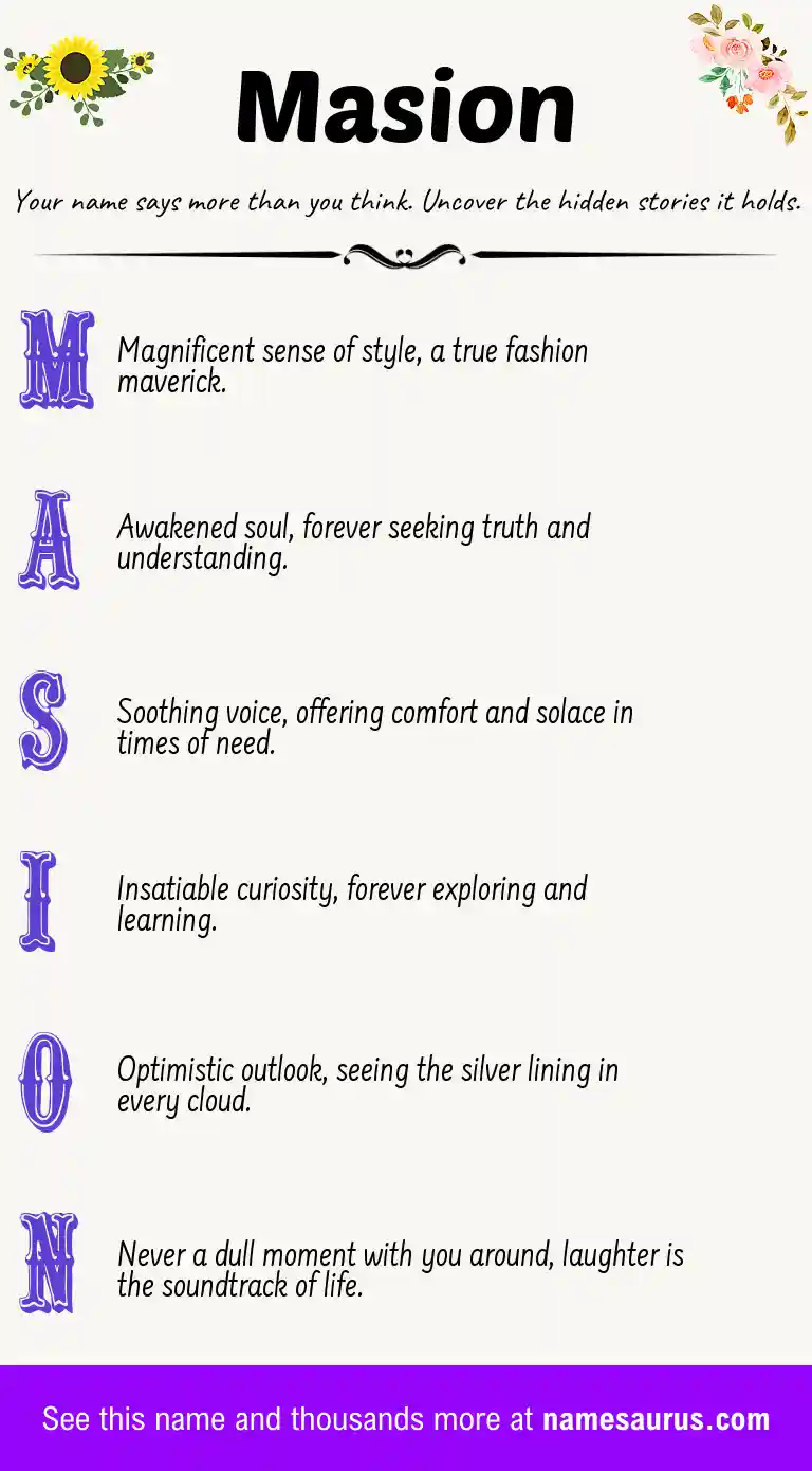 Acrostic poem about Masion.