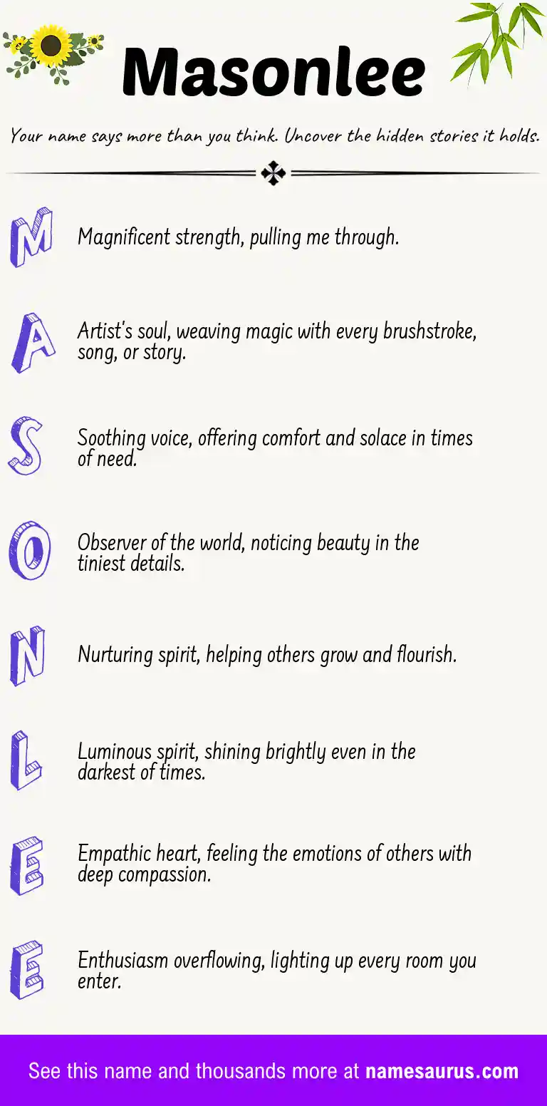 Acrostic poem about Masonlee.