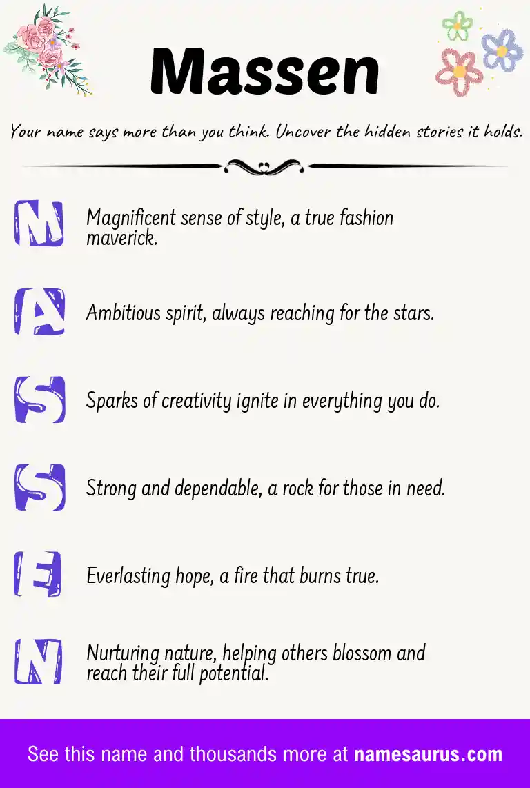 Acrostic poem about Massen.