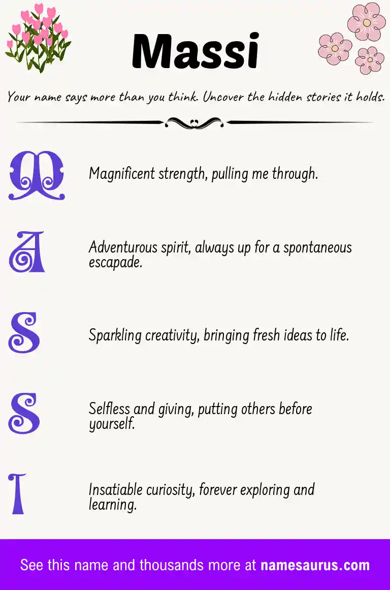 Acrostic poem about Massi.