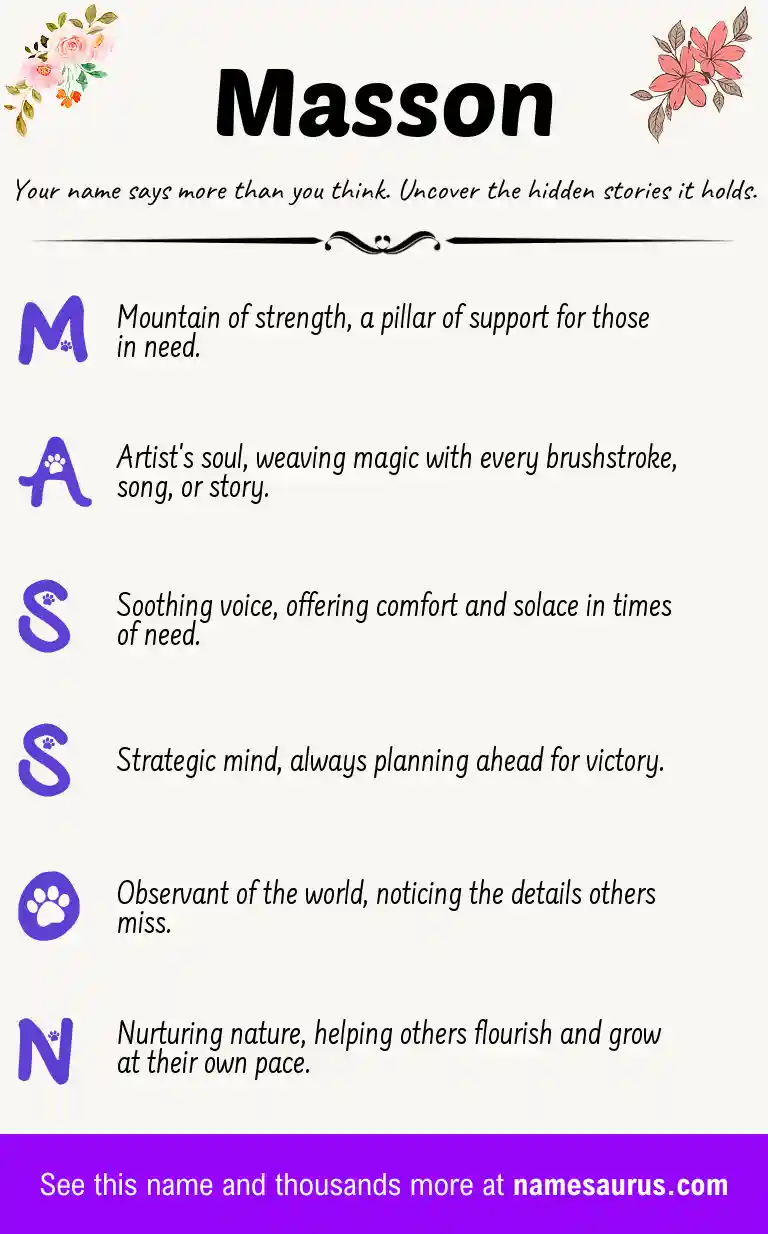 Acrostic poem about Masson.