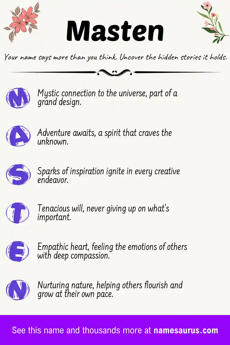 Acrostic poem about Masten.
