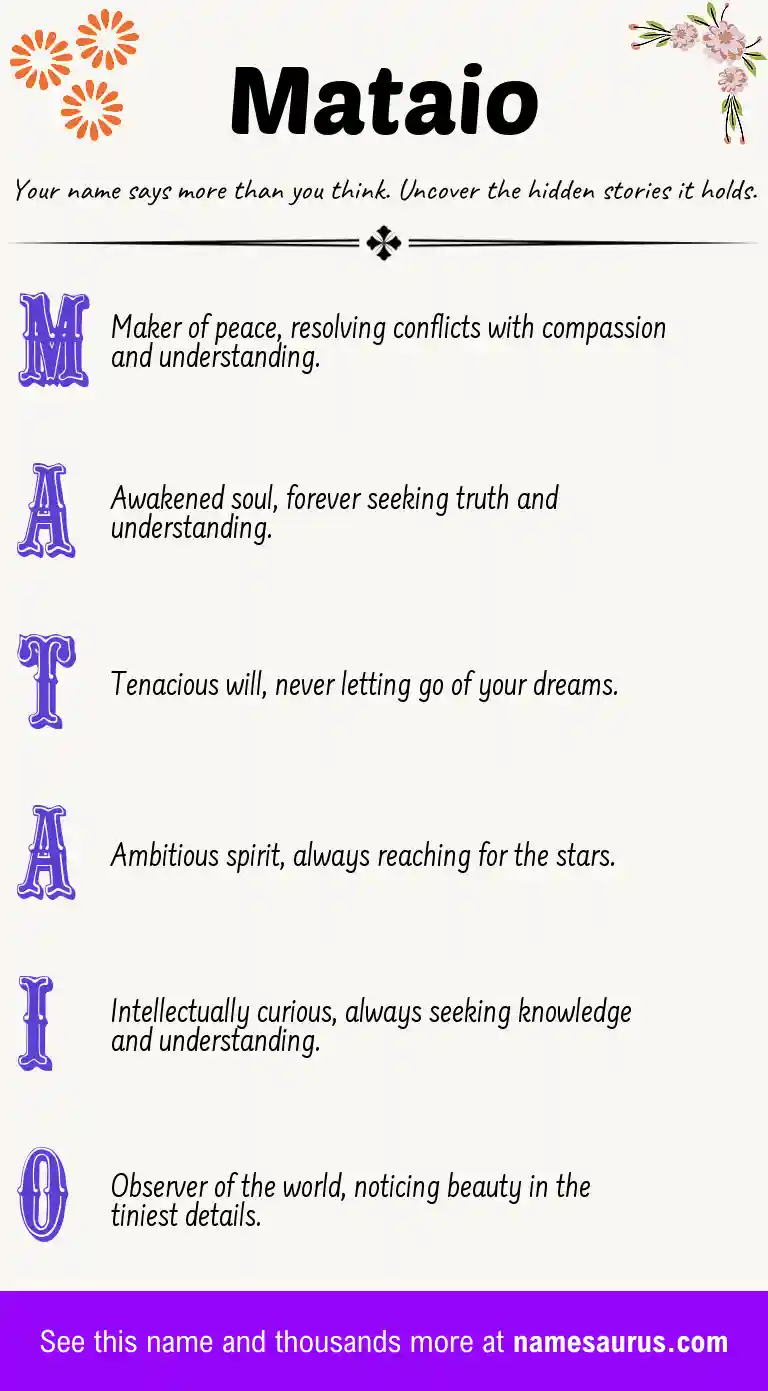 Acrostic poem about Mataio.