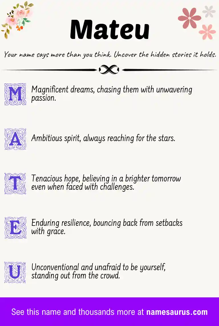 Acrostic poem about Mateu.