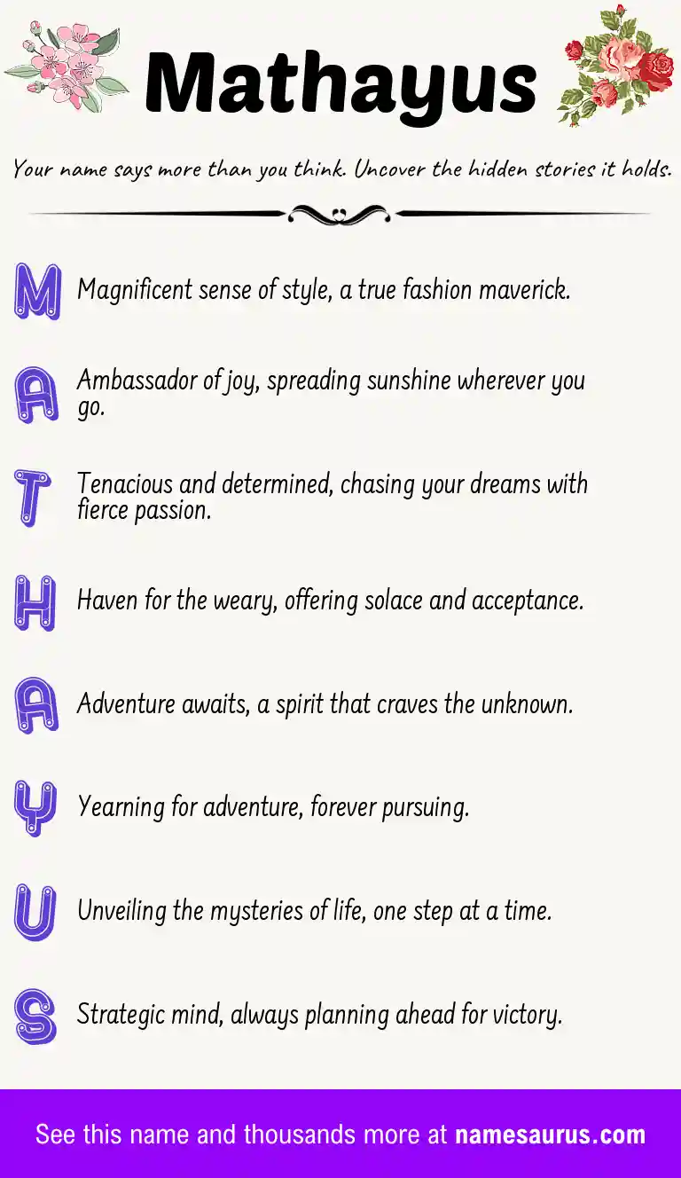 Acrostic poem about Mathayus.