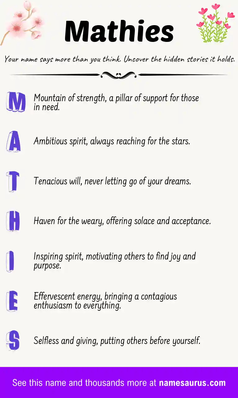 Acrostic poem about Mathies.