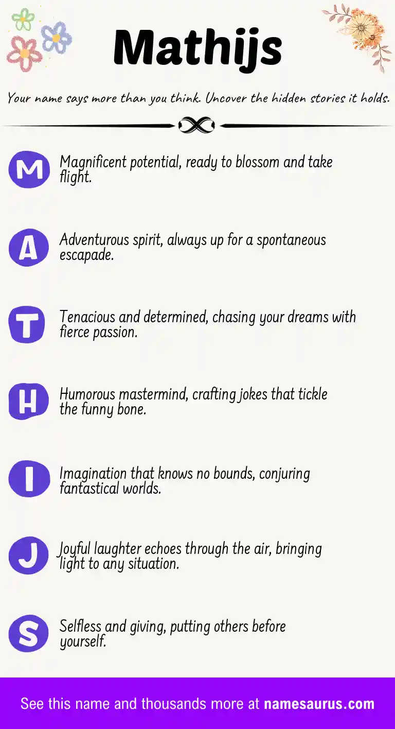 Acrostic poem about Mathijs.