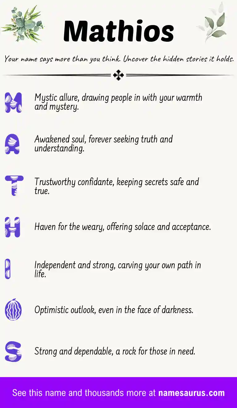 Acrostic poem about Mathios.