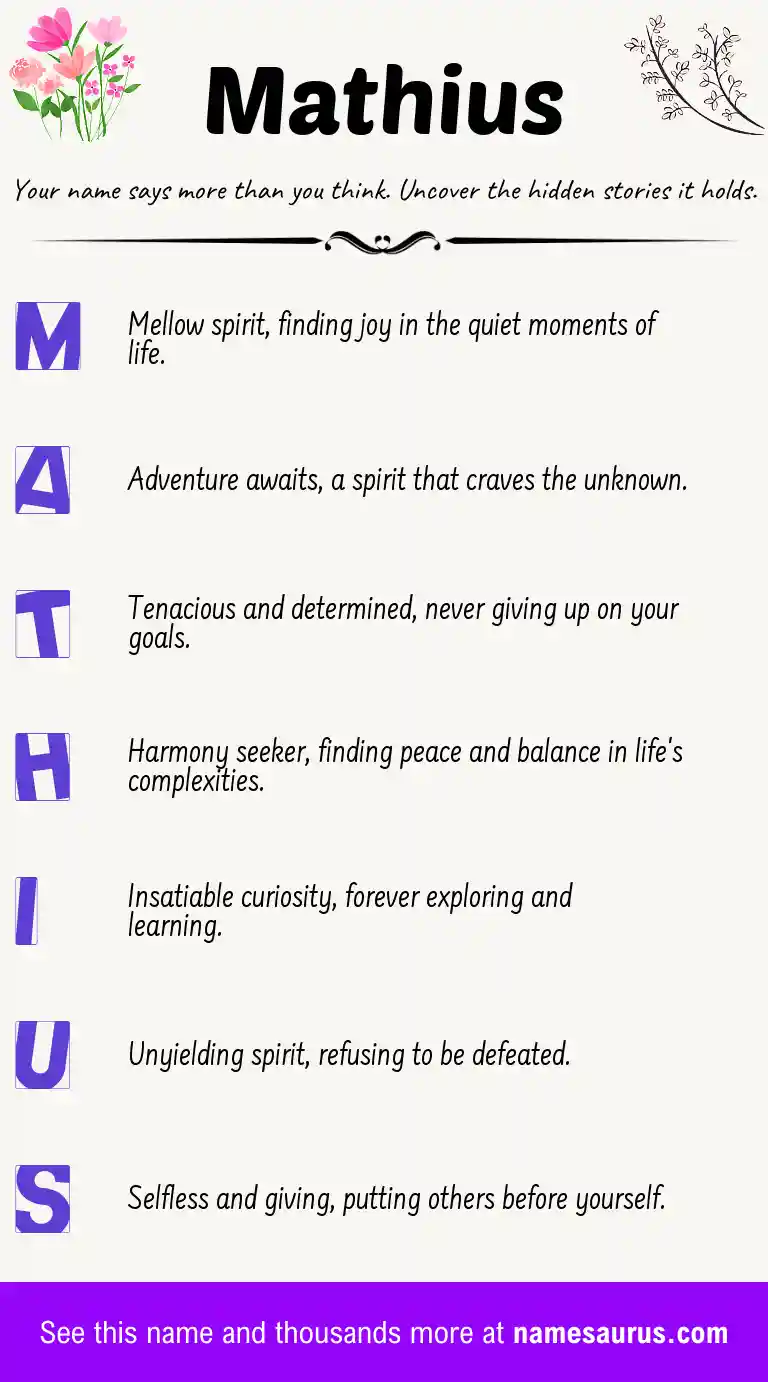 Acrostic poem about Mathius.