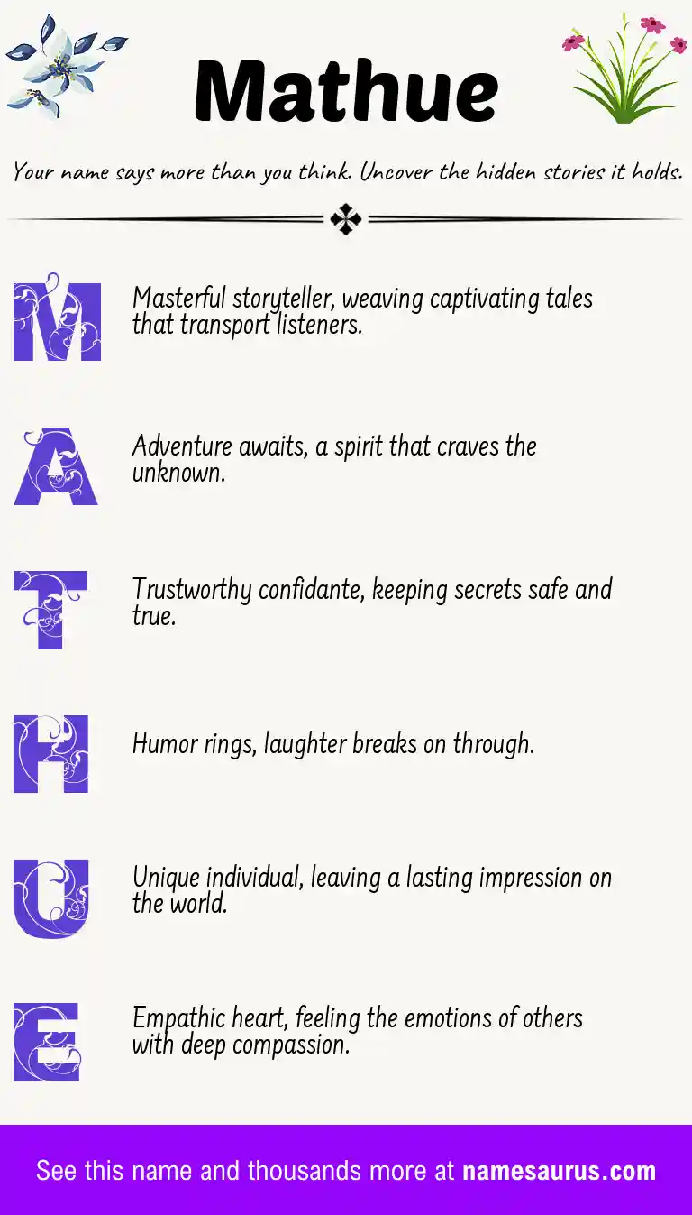Acrostic poem about Mathue.