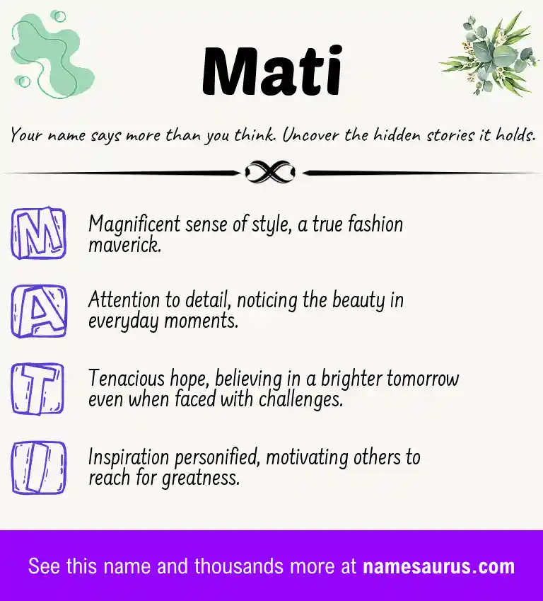 Acrostic poem about Mati.