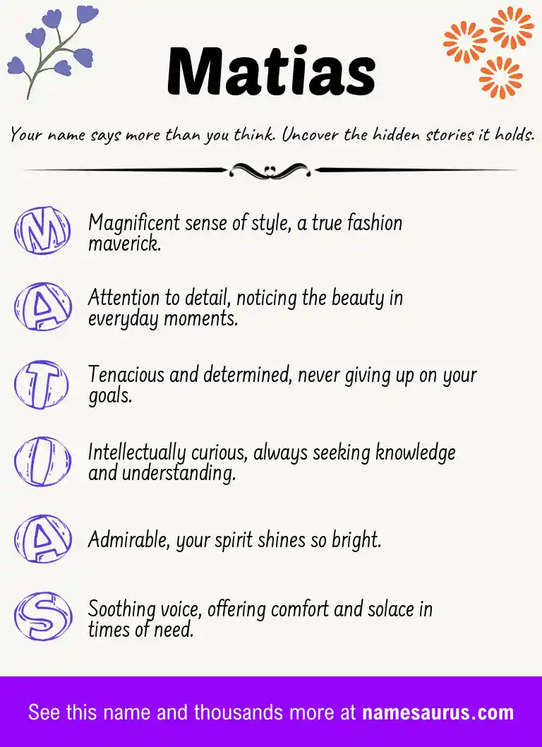 Acrostic poem about Matias.