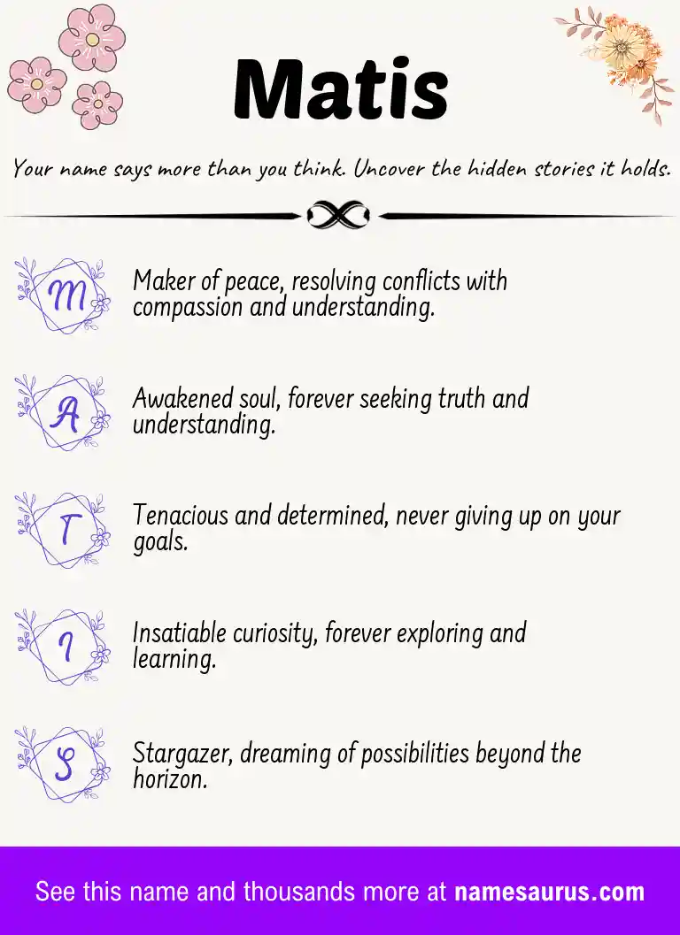 Acrostic poem about Matis.