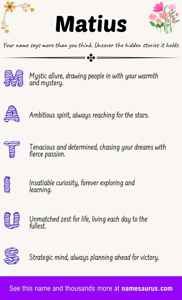 Acrostic poem about Matius.