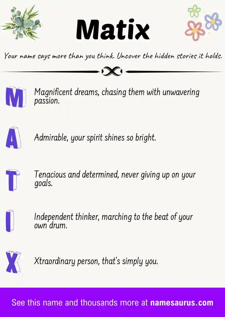 Acrostic poem about Matix.