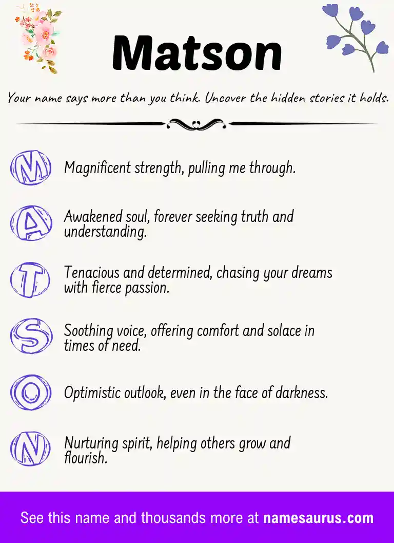 Acrostic poem about Matson.